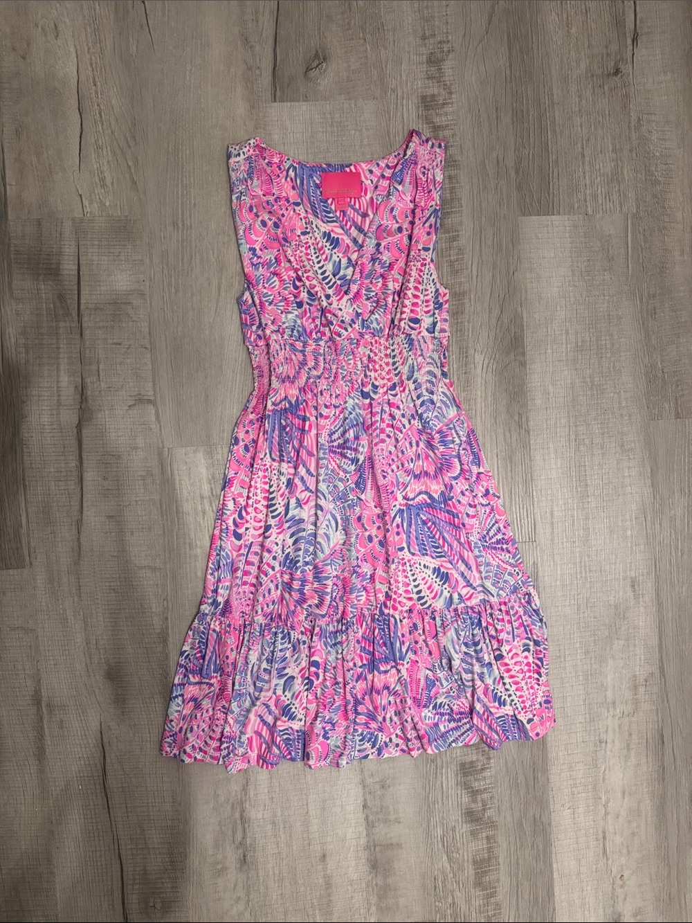 Lilly Pulitzer Pink & Blue Floral-Print Sleeveless Mini Dress
